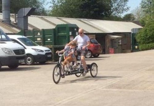 James first Ride with Dad at the automotive works in Oxfordshire on 2nd June 2021